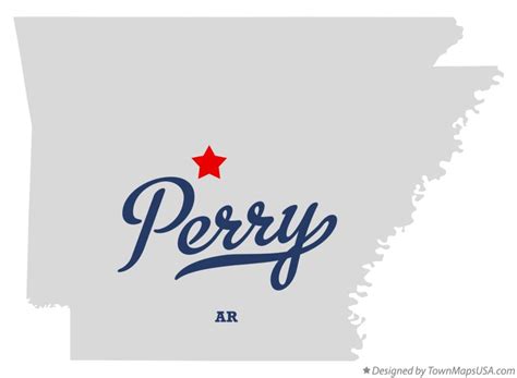 Map of Perry, Perry County, AR, Arkansas