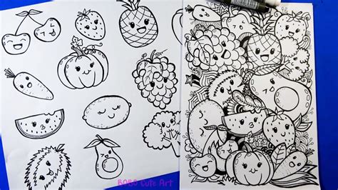 Doodle for Beginners | Cute Vegetable Fruit Drawing | Doodle Art - YouTube