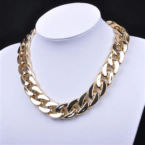 Fashion Retro Gothic Punk Style Chain Gold Fashion Geometric Clavicle ...