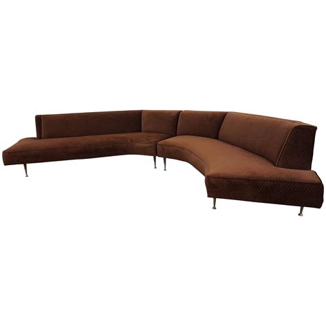 Gorgeous Harvey Probber Style Two-Piece Curved Sofa Sectional Mid-Century Modern For Sale at 1stdibs