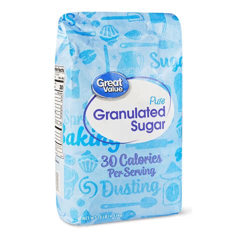 Great Value Pure Granulated Sugar, 10 lbs - Walmart.com - Walmart.com