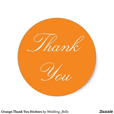 Orange Thank You Stickers | Zazzle.com | Thank you stickers, Envelope seal stickers, Wedding ...