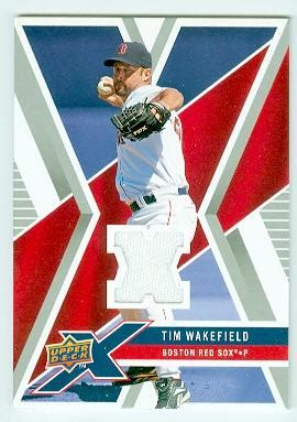 Tim Wakefield Game Used Baseball Card (Boston Red Sox) 2008 Upper Deck ...