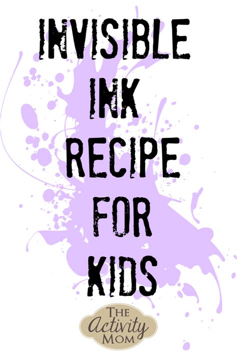 Invisible Ink Recipe - The Activity Mom | Science activities for kids, Invisible ink, Preschool ...