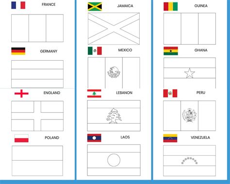 Flags Coloring Pages Printable for Kids PDF File US Letter - Etsy