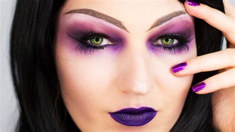 Sorceress Purple Witch Halloween Makeup - YouTube