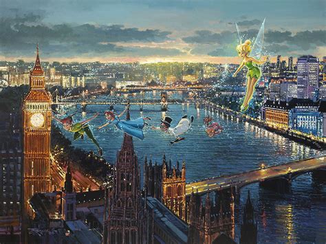 Peter Pan in London premiere edition giclee on canvas by Rodel Gonzalez