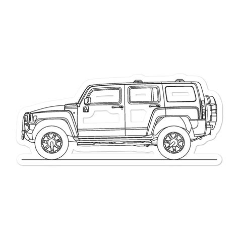 Hummer H3 Silhouette Vinyl Sticker for Car Enthusiasts – Artlines Design