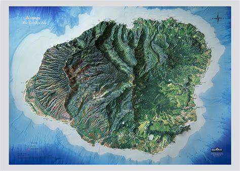 Kauai, Hawaii 3D Orbital Image Map 0040 - Summit Maps