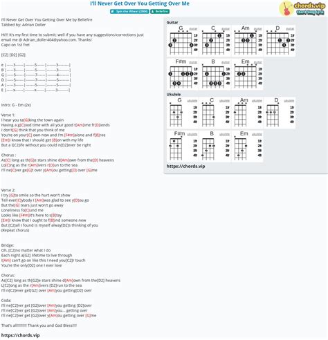 Chord: I'll Never Get Over You Getting Over Me - tab, song lyric, sheet ...