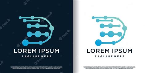 Premium Vector | Initial d logo design template with molekule elemens icon and creative concept ...