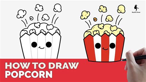 HOW TO DRAW POPCORN EASY - YouTube