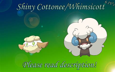 Shiny Cottonee/Whimsicott 6IV - Pokemon X/Y OR/AS S/M US/UM Sword ...