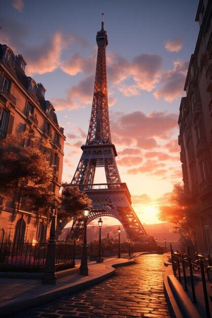 Premium Photo | Eiffel tower at sunset