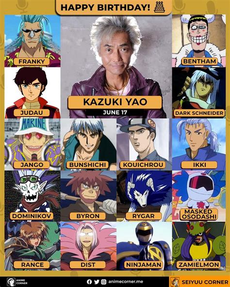 Happy 63rd Birthday to Kazuki Yao! The amazing VA that voiced Franky ...