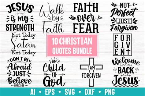 10 Christian SVG T-shirt Design Bundle Graphic by Tshirt_Designs2 ...