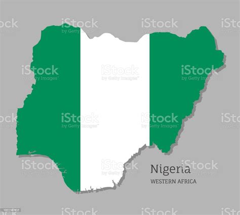 Map Of Nigeria With National Flag Highly Detailed Map Of Western Africa ...