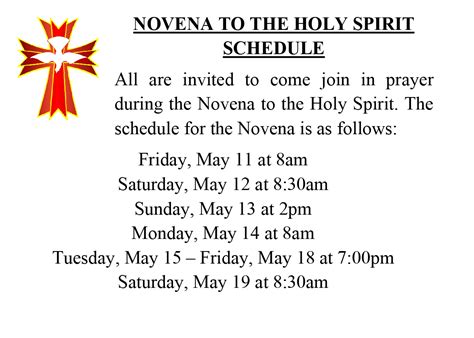 Holy Spirit Novena – Our Lady Queen of the World | Bay Point, CA