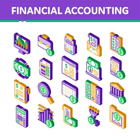 Financial Accounting Isometric Vector Icons Set 18031828 Vector Art at ...