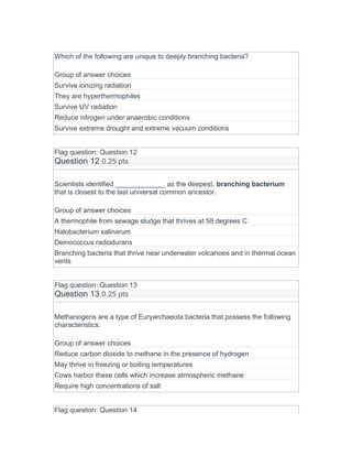 Which of the following are unique to deeply branching bacteria-Group o (1).pdf | Free download