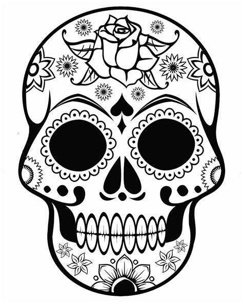 Sugar Skull And Rose Drawing at GetDrawings | Free download