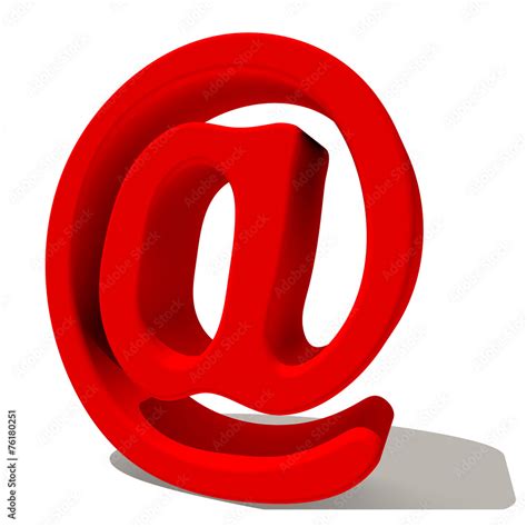 @ chiocciola simbolo email 3d rossa, isolato su fondo bianco Stock ...