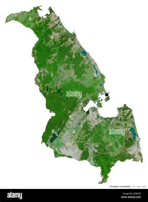 Shape of Trincomalee, district of Sri Lanka, with its capital isolated ...