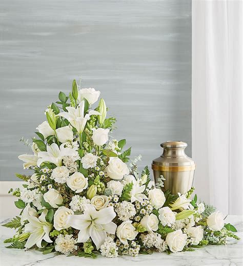 Asymetrical Cremation Arrangement- All White | 1800flower.com