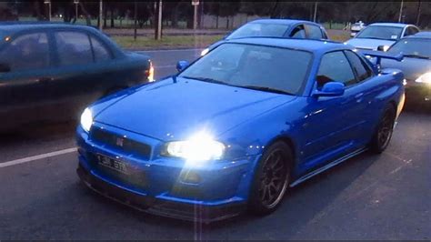 MODDED R34 GTR Skyline BRUTAL acceleration!!! - YouTube