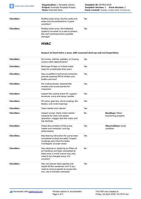 Preventative Maintenance Checklist for Buildings (Free and editable)