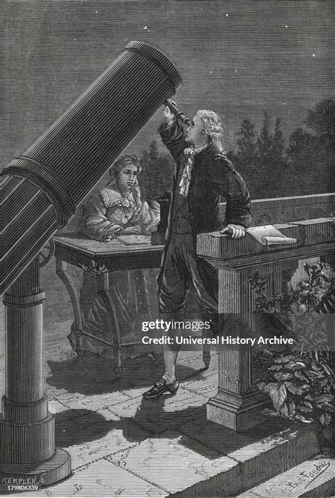 William Herschel discovering Uranus in 1781. His sister Caroline ...