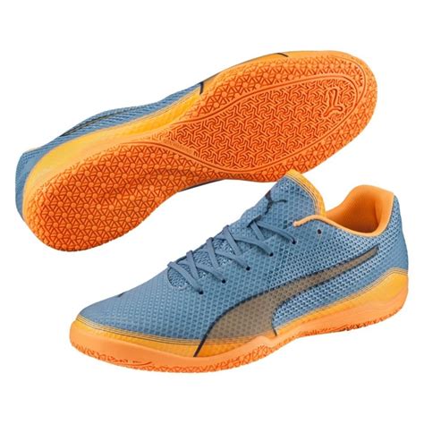 Puma Invicto Fresh Indoor Soccer Shoes (Blue Heaven/Orange Pop/Blue Wing Teal) | Indoor Soccer ...