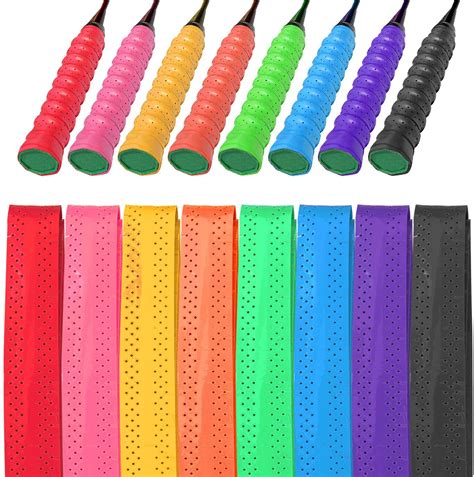 WXJ13 8 PCS Tennis Racket Grip Tape PU Badminton Racquet Grip Squash ...