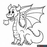 Cartoon Dragon Coloring Page  Easy Drawing Guides sketch template