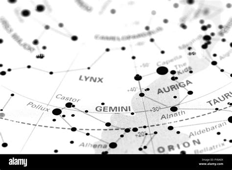 Gemini star map zodiac Stock Photo - Alamy