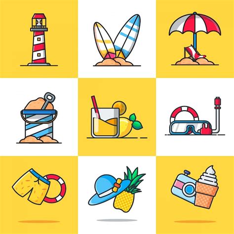 Premium Vector | Summer illustrations pack