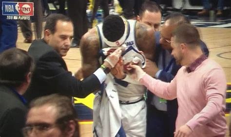 Torrey Craig injury: Blood GUSHING from Nuggets star after breaking ...