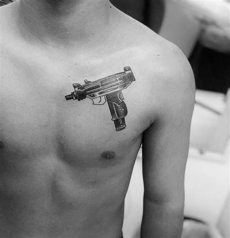 50 Uzi Tattoo Ideas For Men - Firearm Designs