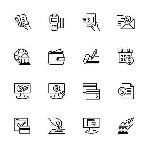 Payment methods related line icon set. 1225979 Vector Art at Vecteezy