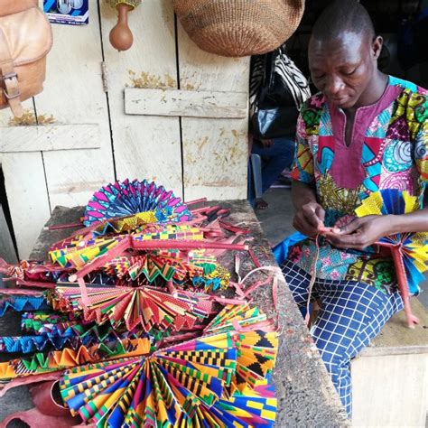 African Fabric Folding Fans | African Imports