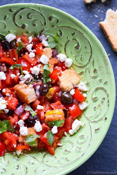 Greek Dakos - Bread and Tomatoes Salad Recipe | ChefDeHome.com