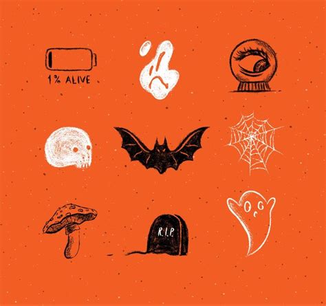 Premium Vector | Halloween scary collection ghost bat spider battery ...