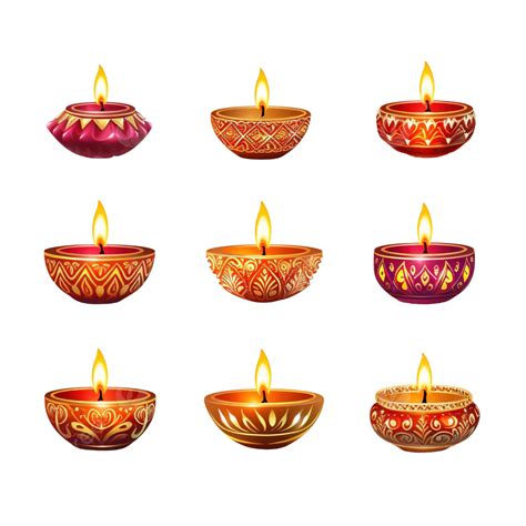 Happy Diwali Candles Set Design, Festival Of Lights Theme, Diwali Lights, Deepavali PNG ...