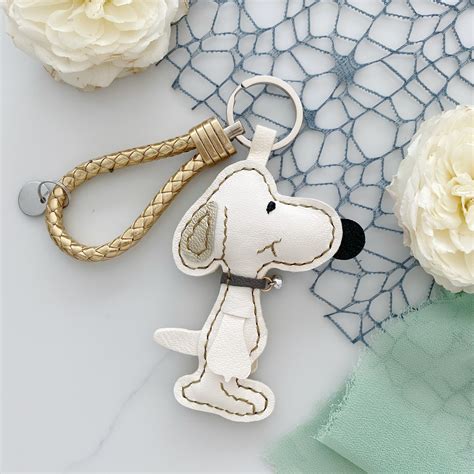 Handmade Leather SNOOPY Key Chain Leather SNOOPY Bag Charm - Etsy UK