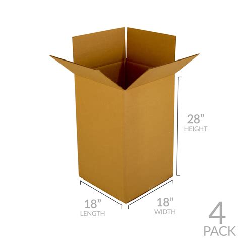 uBoxes Kitchen Moving Boxes (4 Pack) Double Wall 18x18x28" Heavy Duty ...