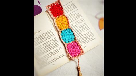 Crochet Granny Square bookmark | Scrap Yarns Project Idea - YouTube