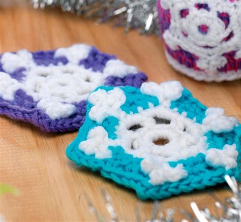 Snowflake crochet coaster set Crochet Pattern