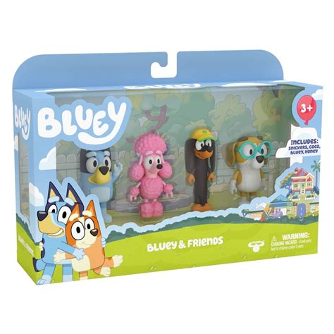 Bluey Family Figurines 4 Pack Bluey and Friends Pack