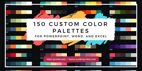 150 Custom Color Palettes for Microsoft PowerPoint, Word and Excel | Brand colour schemes ...