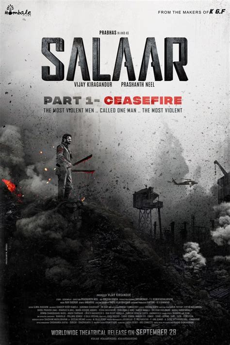 a movie poster for the film salar part 1, casefire with an image of a ...